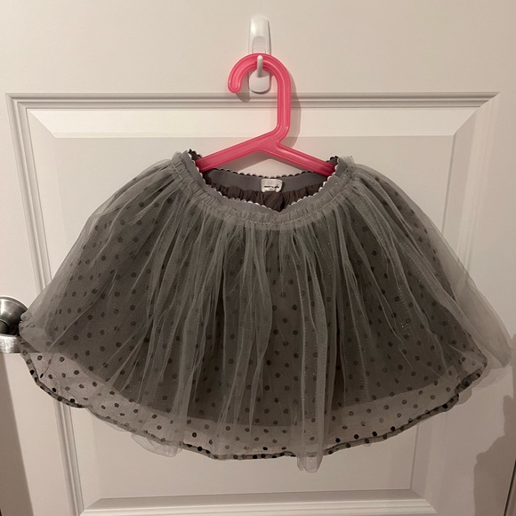 Holiday🎊 NWOT Layered Ballerina Skirt, gray fabric with polka dots - Picture 1 of 1